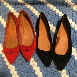 Madewell pair of pointed toe bow shoes